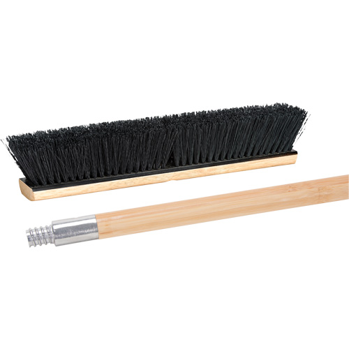 Push Broom with Metal-Threaded Handle, 24", Medium, Tampico Bristles Moffatt Supply & Specialties