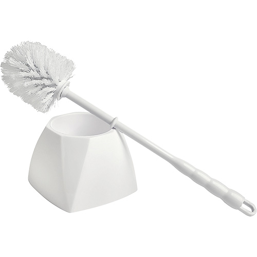 Brosse &agrave; cuvettes avec coupelle, 15-1/2" l, Soies Polypropyl&egrave;ne, Blanc Moffatt Supply & Specialties