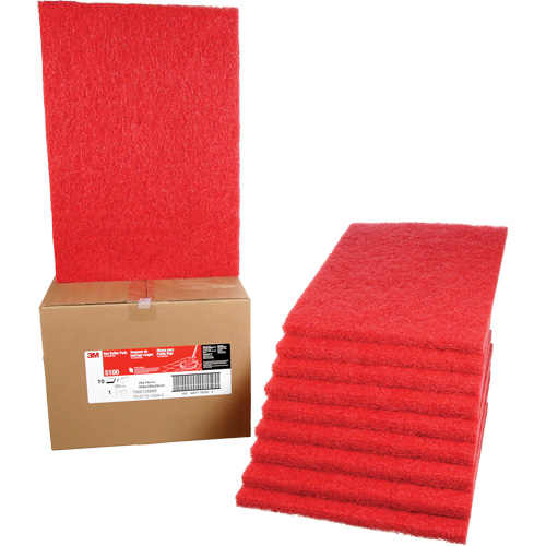 Carpet Bonnet Pad, 14" x 20", Buffing/Cleaning, Red Moffatt Supply & Specialties