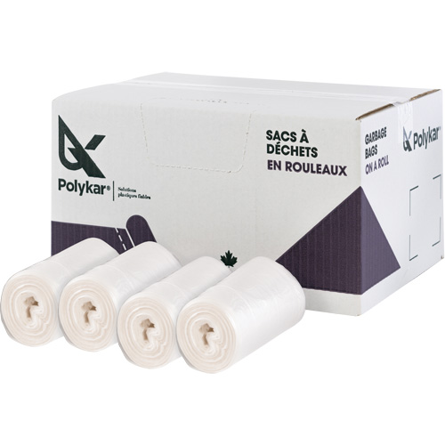 High Density Garbage Bags, Utility, 36" W x 26" L, 13 microns, Frosted, 45 L (12 Gal.) Capacity Moffatt Supply & Specialties