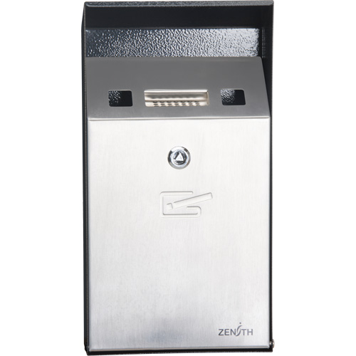 Smoking Receptacle, Wall-Mount, Stainless Steel, 1 Litre Capacity, 11-4/5" Height Moffatt Supply & Specialties