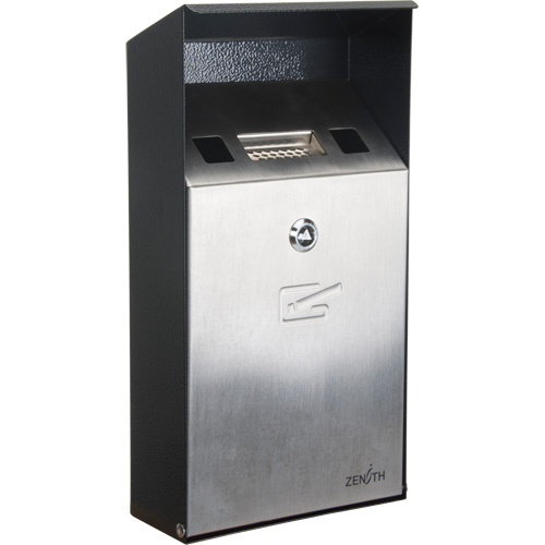 Smoking Receptacle, Wall-Mount, Stainless Steel, 1 Litre Capacity, 11-4/5" Height Moffatt Supply & Specialties