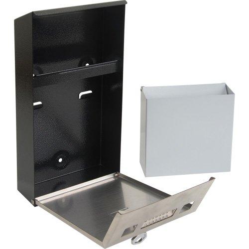 Smoking Receptacle, Wall-Mount, Stainless Steel, 1 Litre Capacity, 11-4/5" Height Moffatt Supply & Specialties