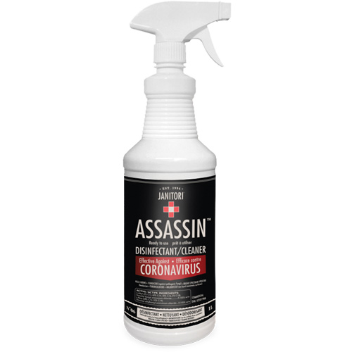 Nettoyant d&eacute;sinfectant pr&ecirc;t &agrave; l'emploi Janitori Assassin, 1 L, Bouteille &agrave; g&acirc;chette Moffatt Supply & Specialties