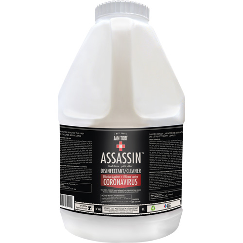 Janitori Assassin Ready-to-Use Disinfectant Cleaner, 4 L, Jug Moffatt Supply & Specialties