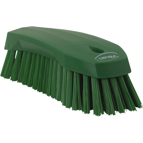 Large Angled Hand Brush, Stiff Bristles, 8" Long, Green Moffatt Supply & Specialties