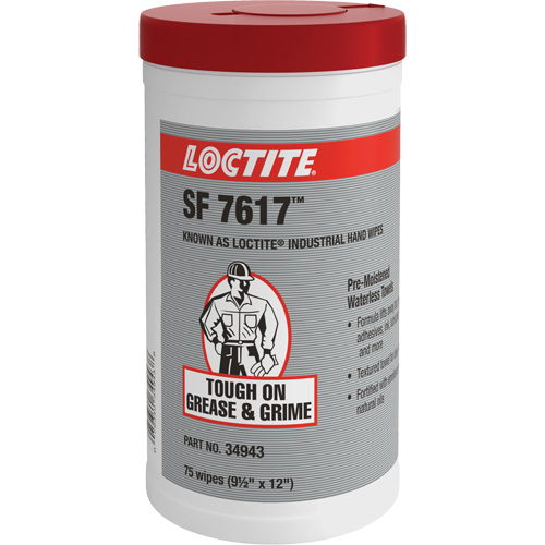 SF 7617 Industrial Hand Wipes, 75 Wipes, 12" x 9-1/2" Moffatt Supply & Specialties