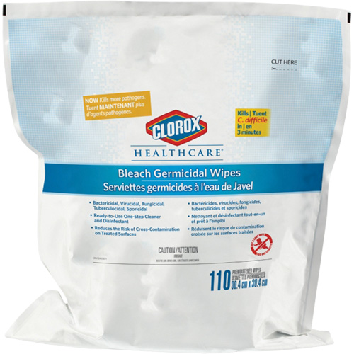 Healthcare&reg; Disinfecting Bleach Wipes Refill, 110 Count Moffatt Supply & Specialties