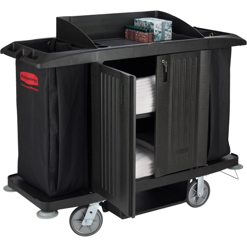 Executive Full-Size Housekeeping Cart with Doors Moffatt Supply & Specialties