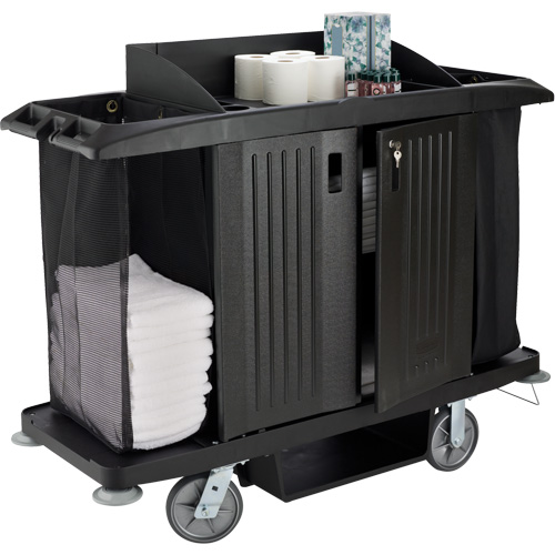 Executive Full-Size Housekeeping Cart with Doors Moffatt Supply & Specialties
