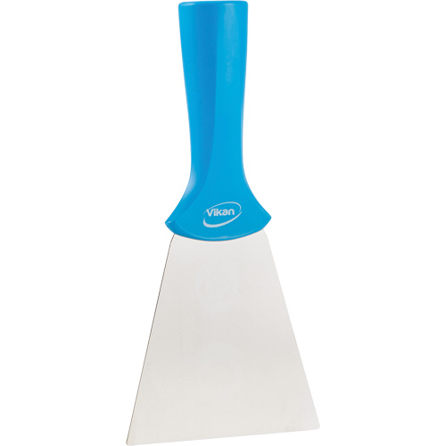 Handle-Mounted Stainless Steel Scraper, Blue, 4" W x 8" L Moffatt Supply & Specialties