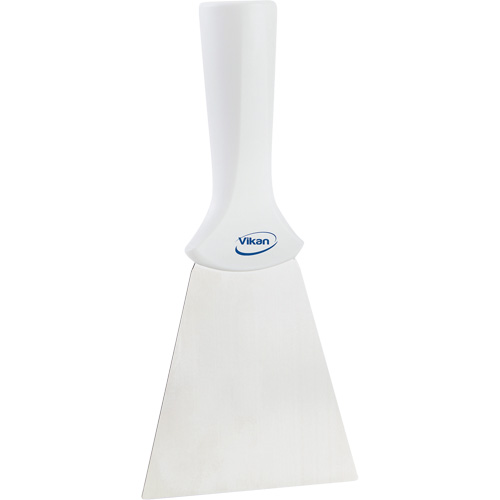 Handle-Mounted Stainless Steel Scraper, White, 4" W x 8" L Moffatt Supply & Specialties