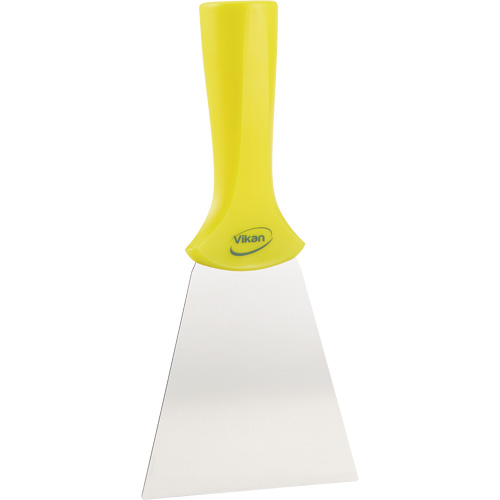 Handle-Mounted Stainless Steel Scraper, Yellow, 4" W x 8" L Moffatt Supply & Specialties