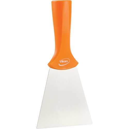 Handle-Mounted Stainless Steel Scraper, Orange, 4" W x 8" L Moffatt Supply & Specialties