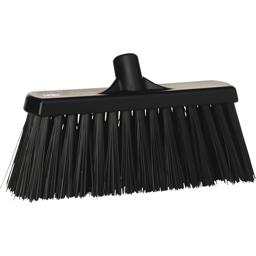 Heavy-Duty Push Broom, Stiff Bristles, 13", Polyester, Black Moffatt Supply & Specialties