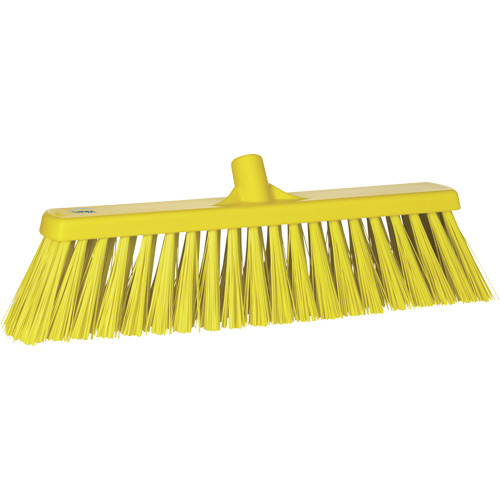 Heavy-Duty Push Broom, Stiff Bristles, 20", Polyester, Yellow Moffatt Supply & Specialties