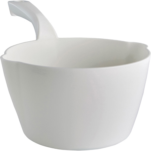 Round Bowl Scoop, Plastic, White, 64 oz. Moffatt Supply & Specialties