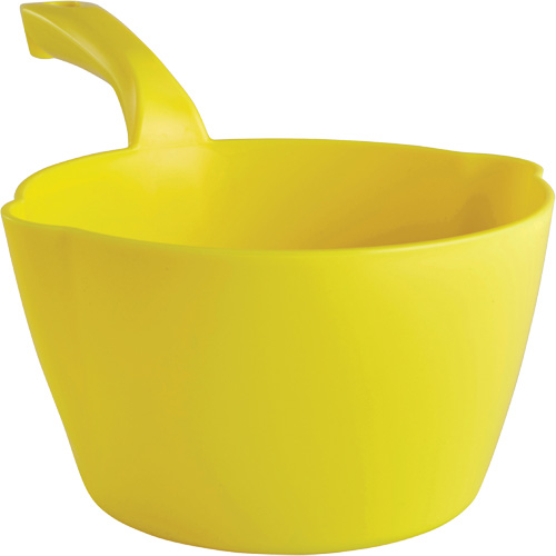 Round Bowl Scoop, Plastic, Yellow, 64 oz. Moffatt Supply & Specialties