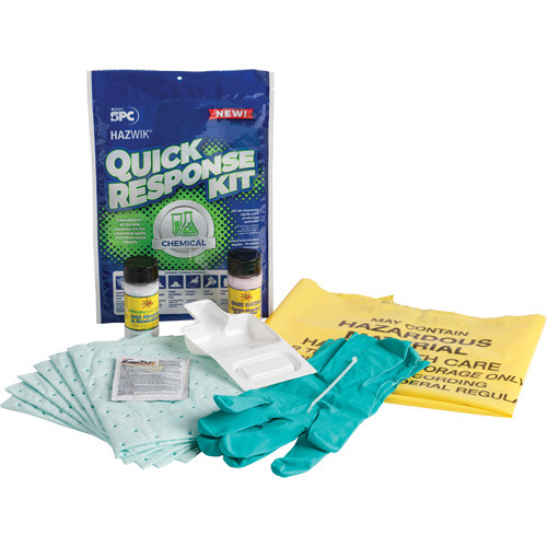 Trousse dintervention rapide pour d&eacute;versements de produits chimiques Hazwik, Mati&egrave;res dangereuses, Sac, Absorbance de 0,33 gal. US Moffatt Supply & Specialties
