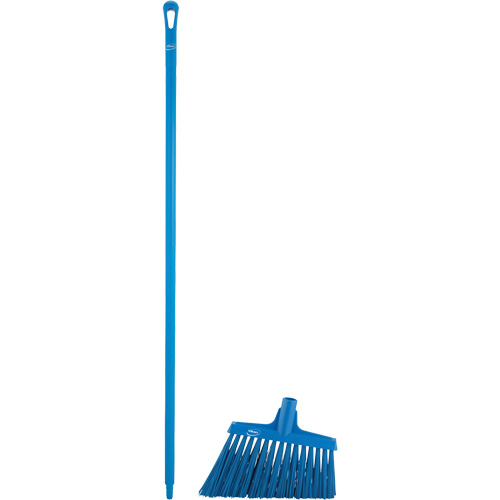 T&ecirc;te &agrave; balai en angle avec manche en m&eacute;tal, Crins Extra-ferme, 12", Polyester, Bleu Moffatt Supply & Specialties