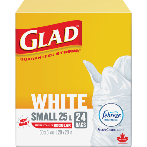 Small 25L Febreze Garbage Bags, Regular, 20" W x 20" L, White Moffatt Supply & Specialties