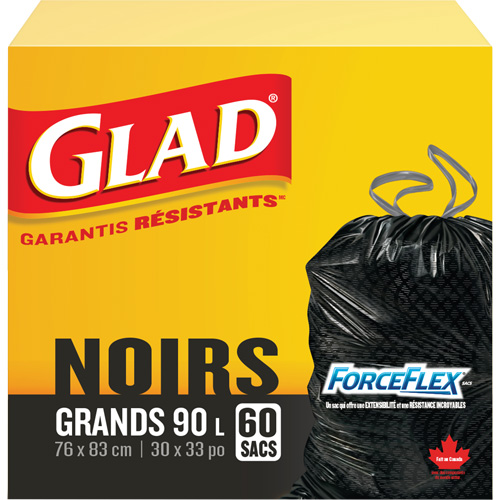 90L Garbage Bags, Regular, 30" W x 33" L, Black Moffatt Supply & Specialties