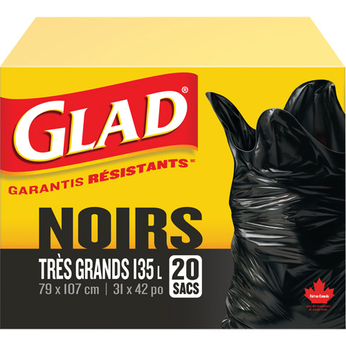 135L Garbage Bags, Regular, 31" W x 42" L, Black Moffatt Supply & Specialties