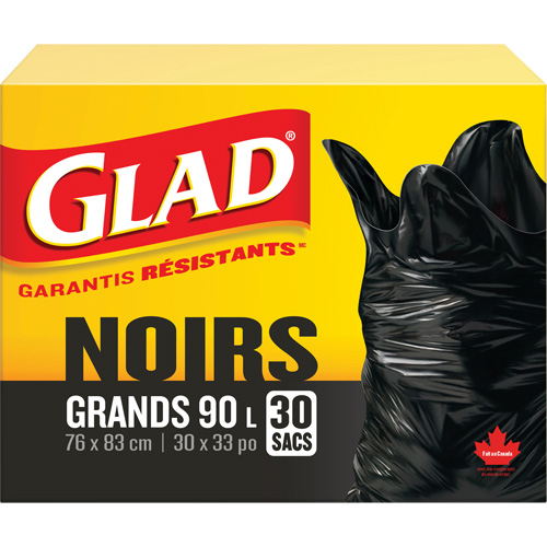 90L Garbage Bags, Regular, 30" W x 33" L, Black Moffatt Supply & Specialties
