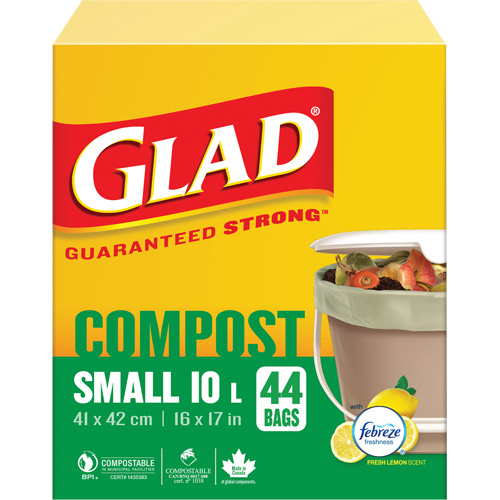 Petits sacs de compostage, R&eacute;gulier, 17" lo x 16" la, Brun, Capacit&eacute; de 10 L (3 gal.) Moffatt Supply & Specialties