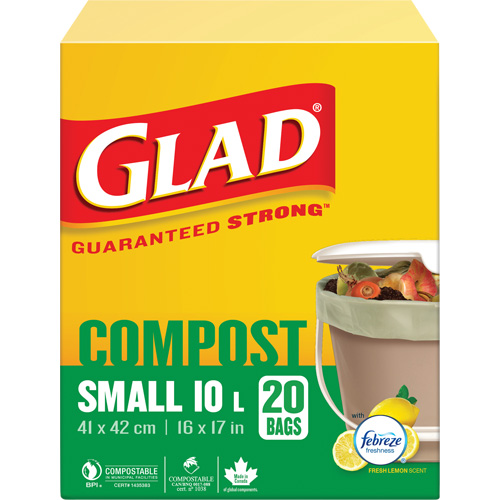 Petits sacs de compostage, R&eacute;gulier, 17" lo x 16" la, Brun, Capacit&eacute; de 10 L (3 gal.) Moffatt Supply & Specialties