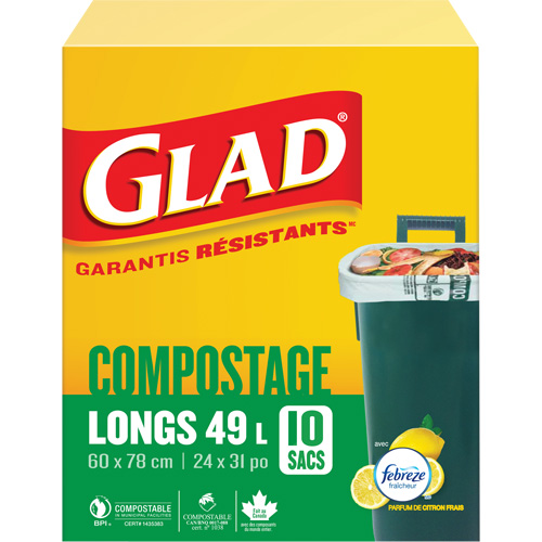 Sacs de compostage hauts, R&eacute;gulier, 31" lo x 24" la, Brun, Capacit&eacute; de 49 L (13 gal.) Moffatt Supply & Specialties