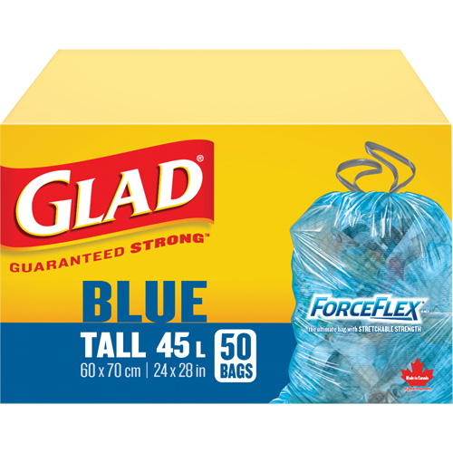 45L Recycling Bags, Regular, 24" W x 28" L, Blue Moffatt Supply & Specialties