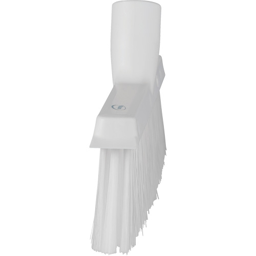 Dustpan Broom with Angled Thread, Medium Bristles, 10", Polyester, White Moffatt Supply & Specialties