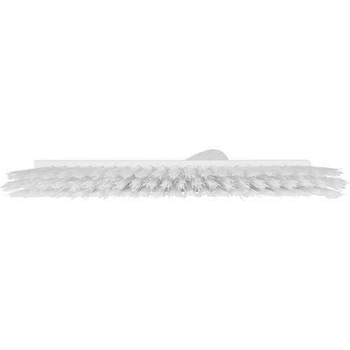Dustpan Broom with Angled Thread, Medium Bristles, 10", Polyester, White Moffatt Supply & Specialties