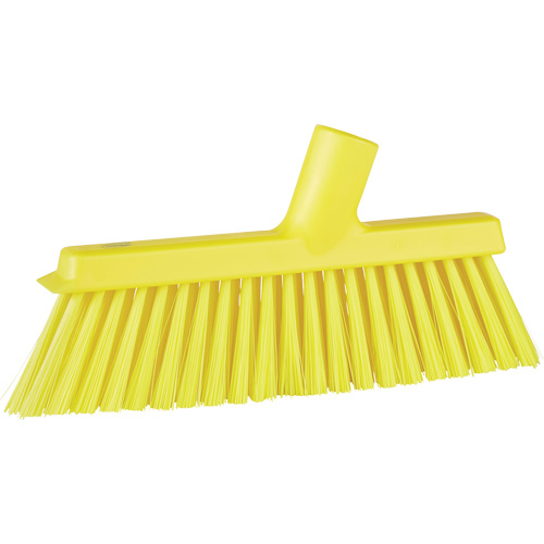 Balai biseaut&eacute; avec pas de vis inclin&eacute;, Crins Moyen, 10", Polyester, Jaune Moffatt Supply & Specialties