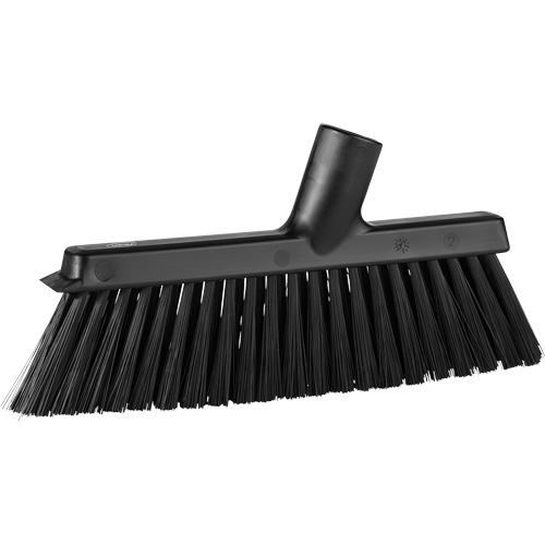 Balai biseaut&eacute; avec pas de vis inclin&eacute;, Crins Moyen, 10", Polyester, Noir Moffatt Supply & Specialties