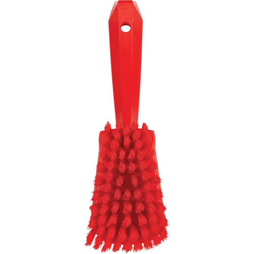 Brosse &agrave; r&eacute;curer avec manche court, Soies Doux, Longueur de 10-1/2", Rouge Moffatt Supply & Specialties