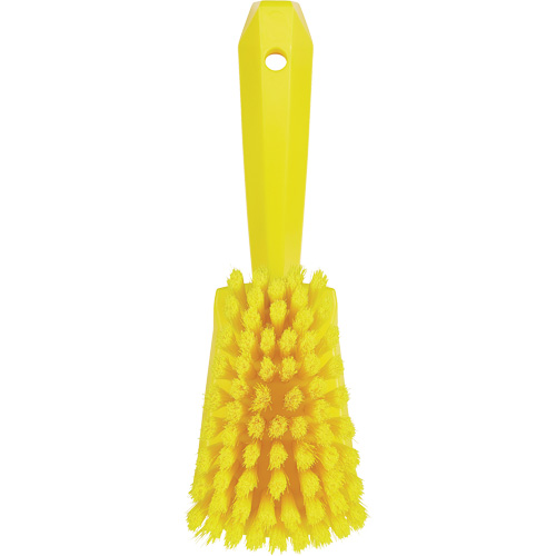 Brosse &agrave; r&eacute;curer avec manche court, Soies Doux, Longueur de 10-1/2", Jaune Moffatt Supply & Specialties