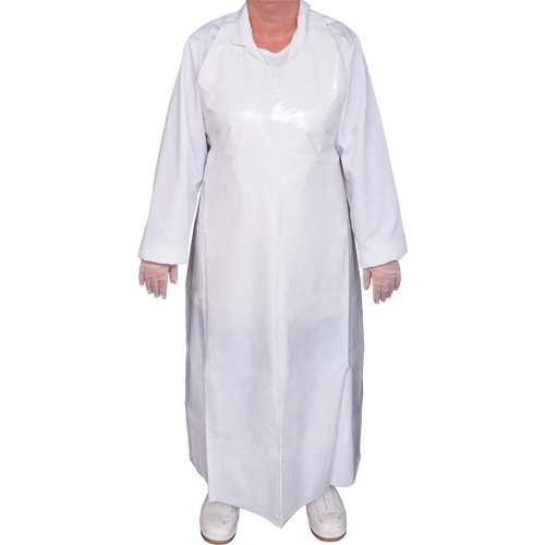 Top Dog 6 Mil. Apron, Polyurethane, 50" L x White Moffatt Supply & Specialties