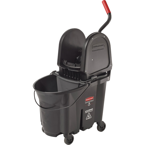 Wavebrake&reg; Bucket & Wringer, Down Press, 8.75 US Gal.(35 Quart), Black Moffatt Supply & Specialties