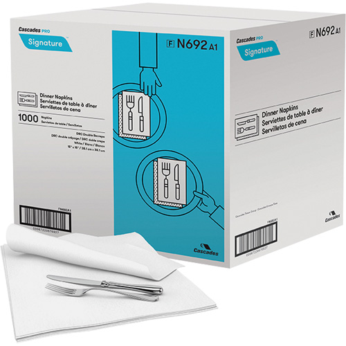 Serviettes de table Pro Signature, 1 pli, 15" x 15" Moffatt Supply & Specialties