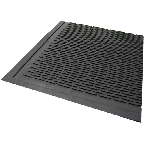 Outdoor Mat, Rubber, Scraper Type, Solid Pattern, 3' x 5', Black Moffatt Supply & Specialties