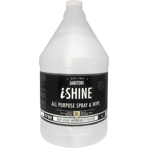 Nettoyant polyvalent &agrave; vaporiser et essuyer Janitori i-Shine, 4 L, Cruche Moffatt Supply & Specialties