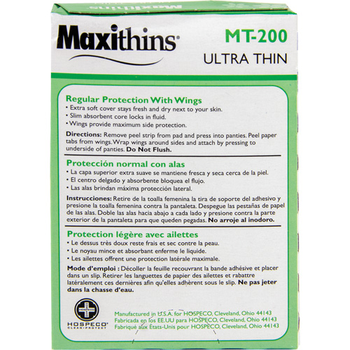 Maxithins&reg; Maxi Pad Ultra Thin with Wings Moffatt Supply & Specialties