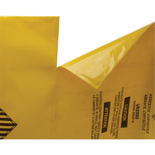 Hazardous Waste Liners, Asbestos, 40" L x 26" W, 3 mils Moffatt Supply & Specialties