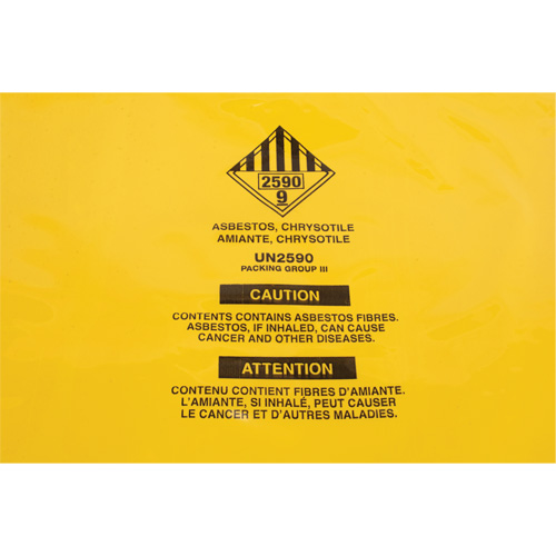 Hazardous Waste Liners, Asbestos, 40" L x 26" W, 3 mils Moffatt Supply & Specialties