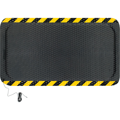 Hog Heaven Electrically Conductive Mat Kit, 3' W x 5' L, 7/8" Thickness, Black/Yellow, Nitrile Moffatt Supply & Specialties