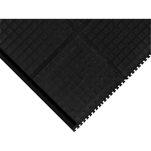 Hog Heaven&reg; Modular Tile 18"  - Corner, Corrugated, 3-1/3' x 3-1/3' x 3/4", Black, Nitrile Moffatt Supply & Specialties