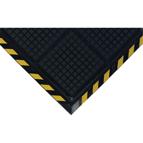 Hog Heaven&reg; Workstation Mat, Corrugated, 3-3/5' x 3-3/5' x 3/4", Black/Yellow, Nitrile Moffatt Supply & Specialties