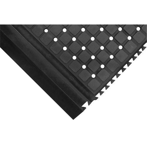 Hog Heaven&reg; Drainable Linkable Mats | Black 36" x 43.75" | Middle, Corrugated, 3' x 3-2/3' x 3/4", Black, Nitrile Moffatt Supply & Specialties